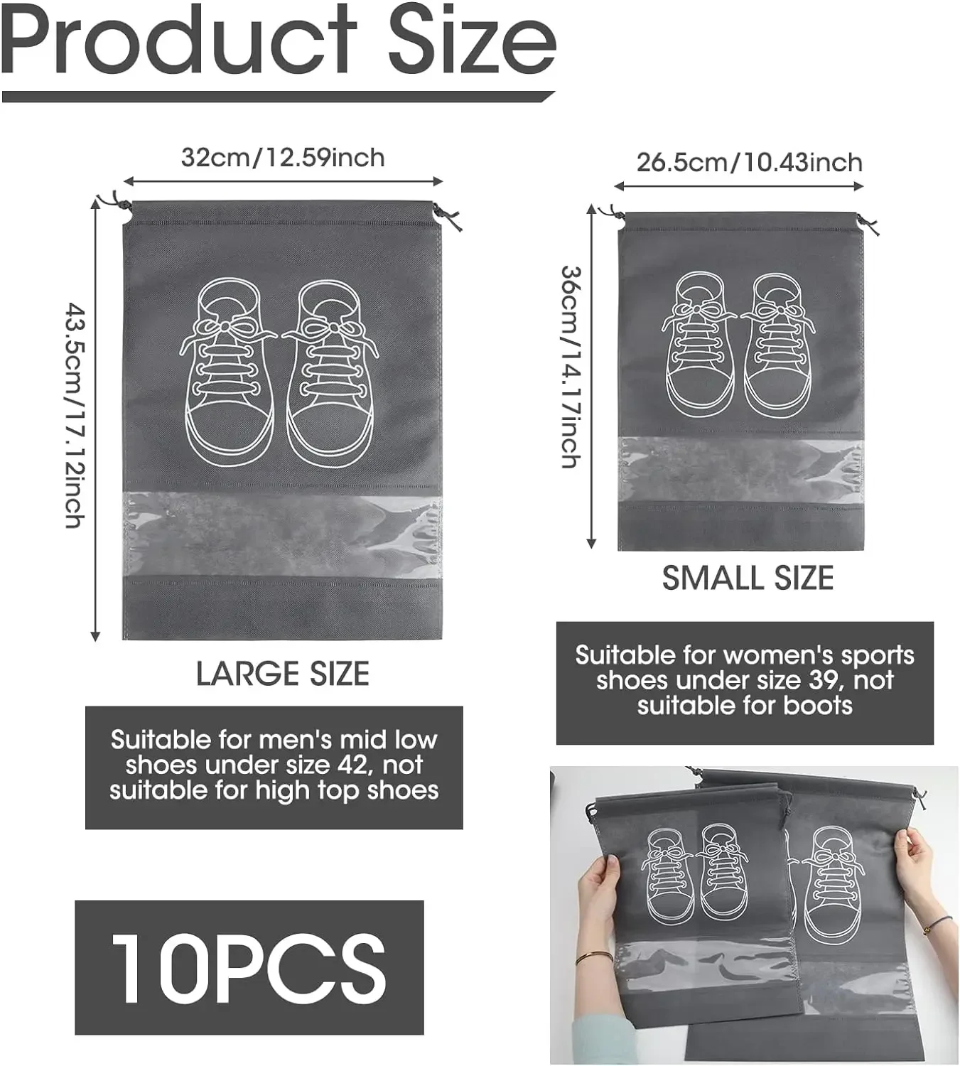 10 SZT. Worek na buty z włókni – Shoe Bag Dust recenzja i cena